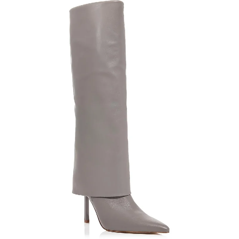 Aqua Womens Tena Leather Pointed Toe Knee-High Boots