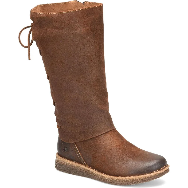 Born Womens Sable  Suede Pull On Mid-Calf Boots