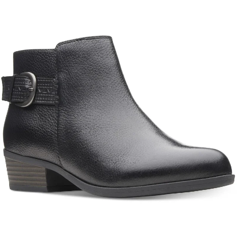 Clarks Womens Addiy Kara Leather Ankle Booties