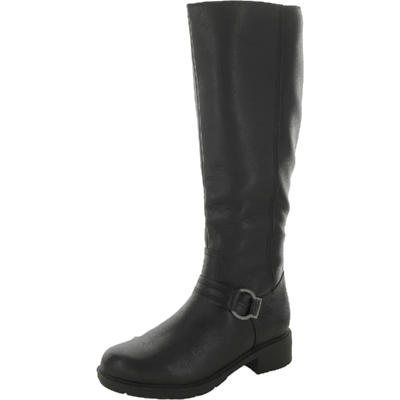 Clarks Womens Hearth Rae Leather Riding Knee-High Boots