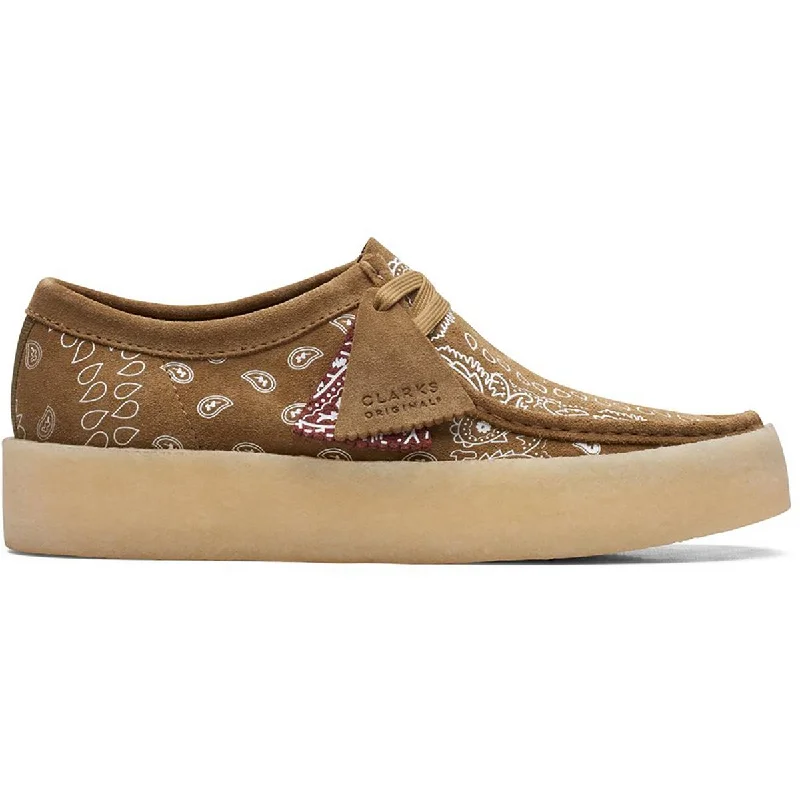 Clarks Womens Wallabee Cup Suede Printed Chukka Boots