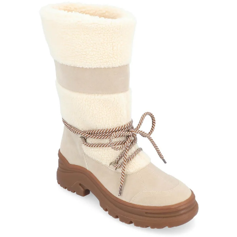 Journee Collection Womens GALINA Faux fur Vegan Leather Winter & Snow Boots