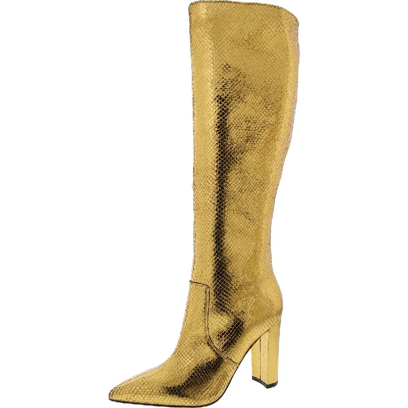 Marc Fisher LTD Womens Snake Print Block Heel Knee-High Boots