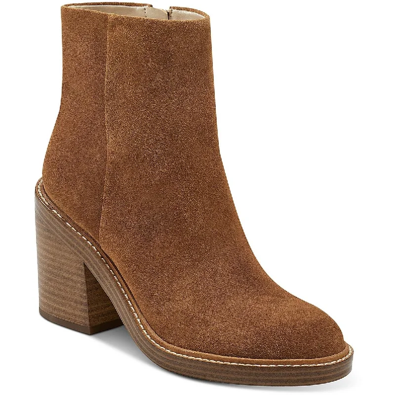 Marc Fisher Womens Haleena Suede Almond Toe Ankle Boots