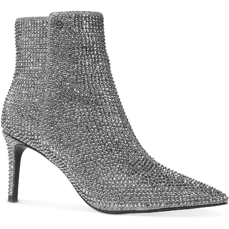 Michael Kors Womens Alina Flex Embellished Pointed Toe Ankle Boots