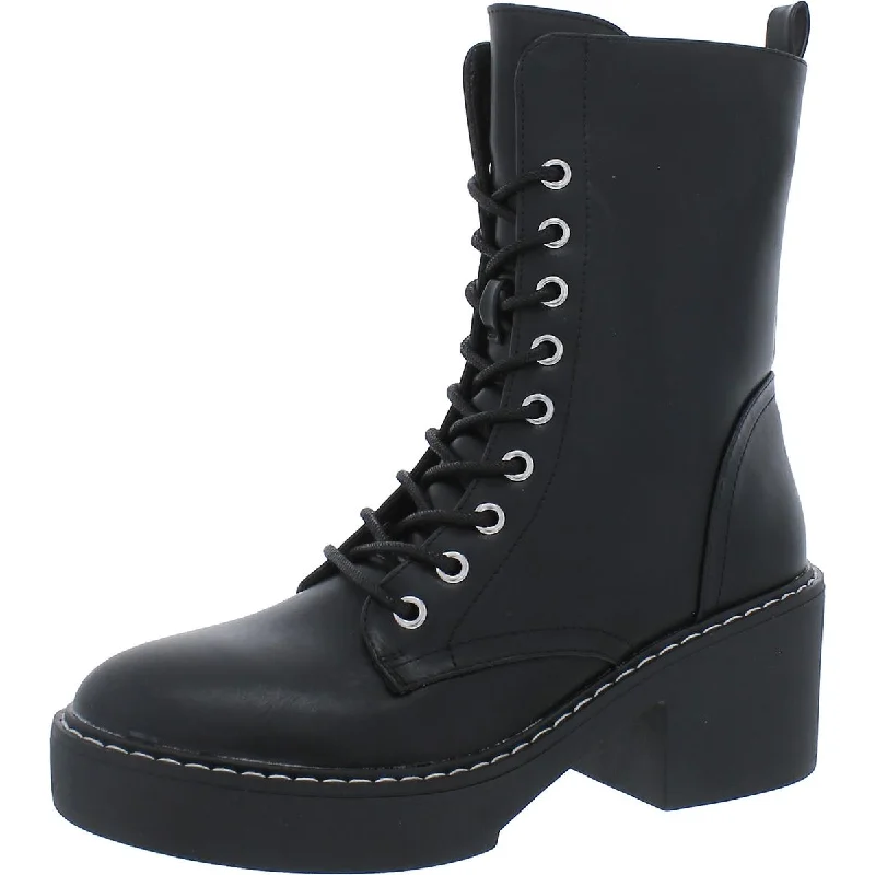 Nine West Womens Lug Sole Moto Combat & Lace-up Boots