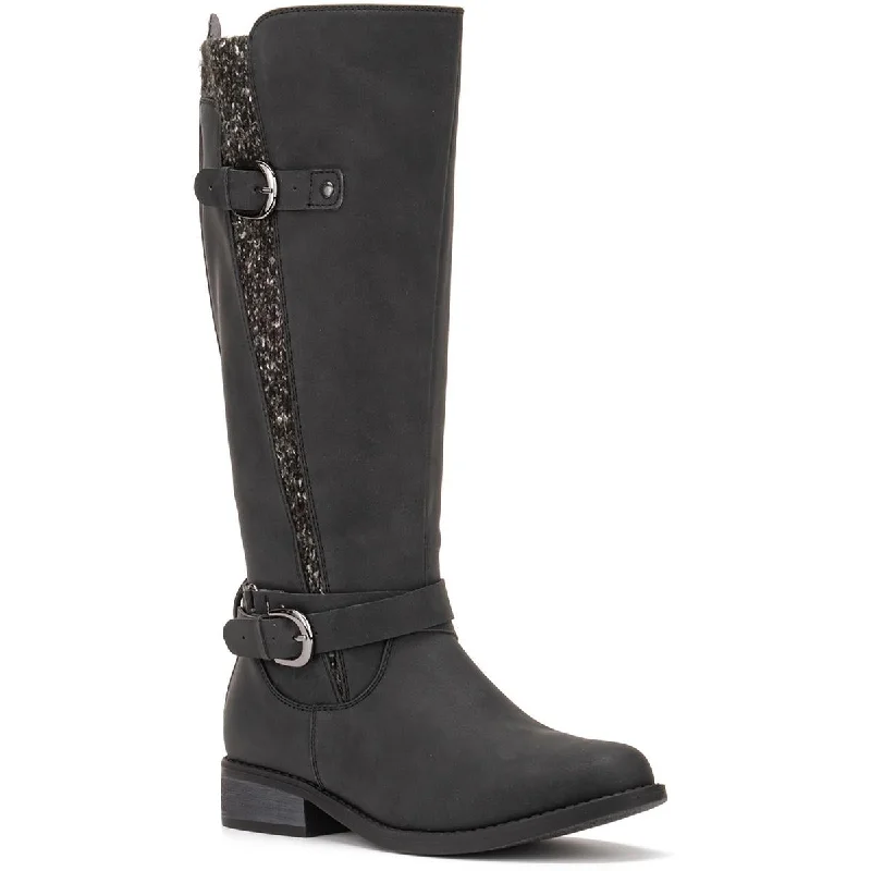 Olivia Miller Womens Faux Leather Tall Knee-High Boots