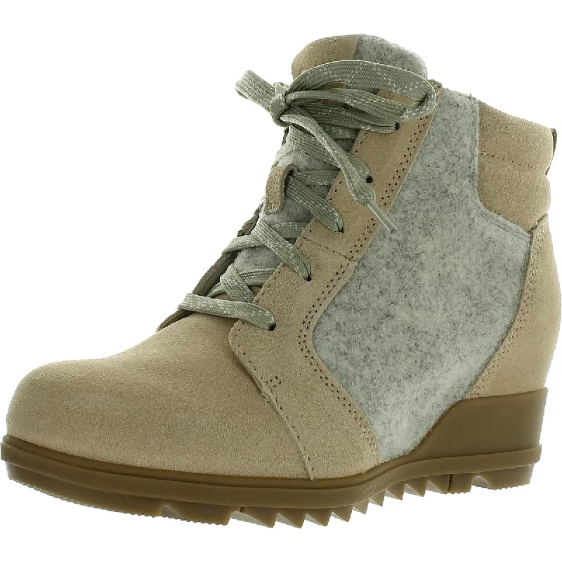 Sorel Womens Evie Suede Lace Up Ankle Boots