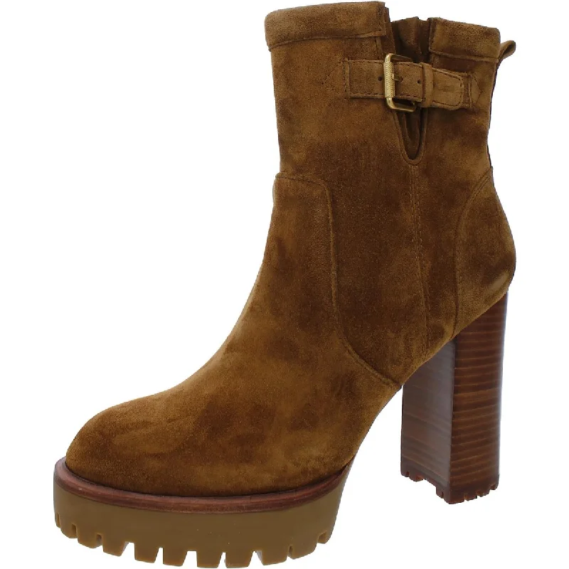 Veronica Beard Womens Hannigan Suede Lug Sole Ankle Boots