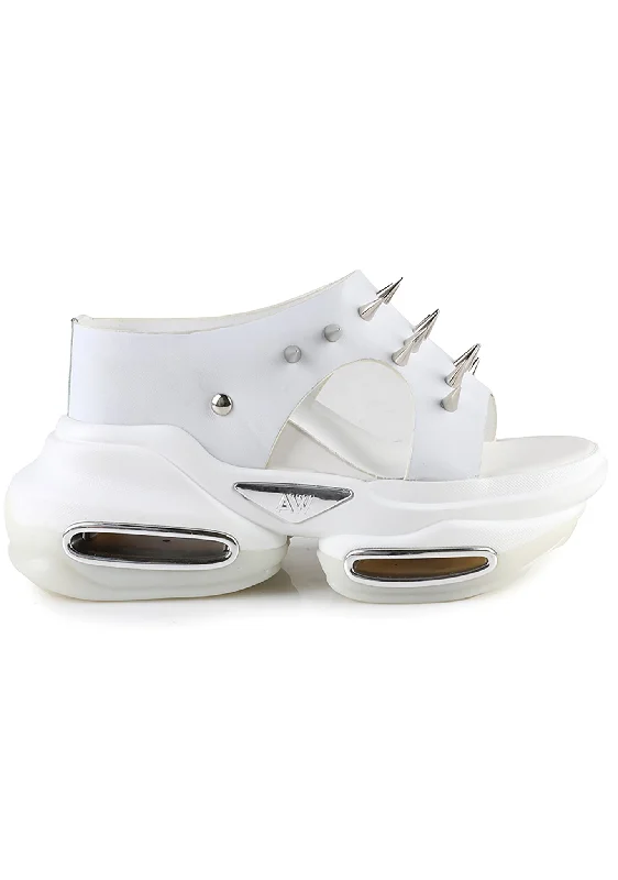 NINJA FRUIT 01 Ghost Rebel Spike White Platform Sandals