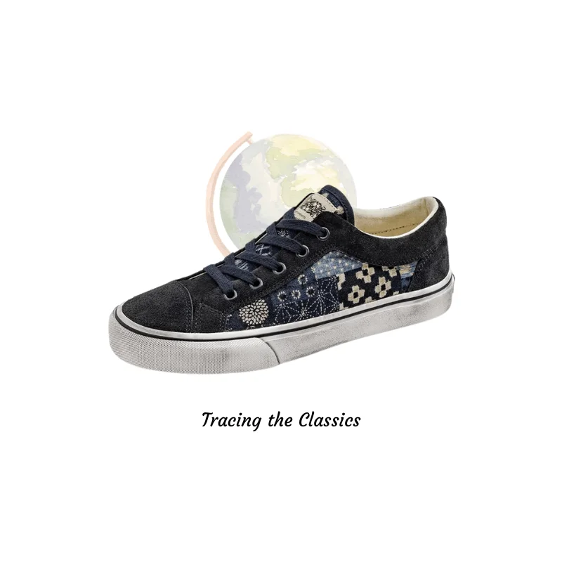 Deconstructed Retro Low Top Canvas Sneakers-Walden