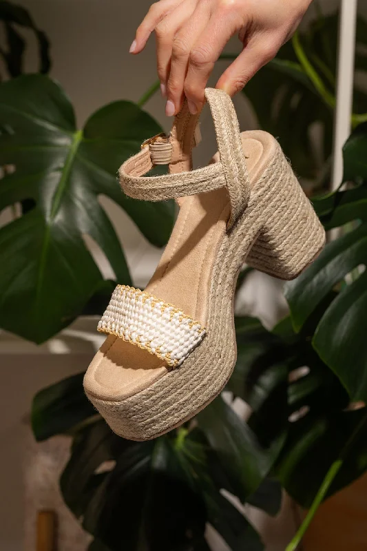 Elise Platform Sandals in Off White