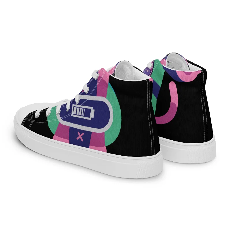 Ushkee Pilot 1 Women’s black high top canvas shoes